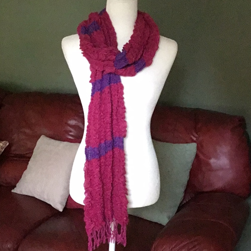 Fuschia and purple scarf